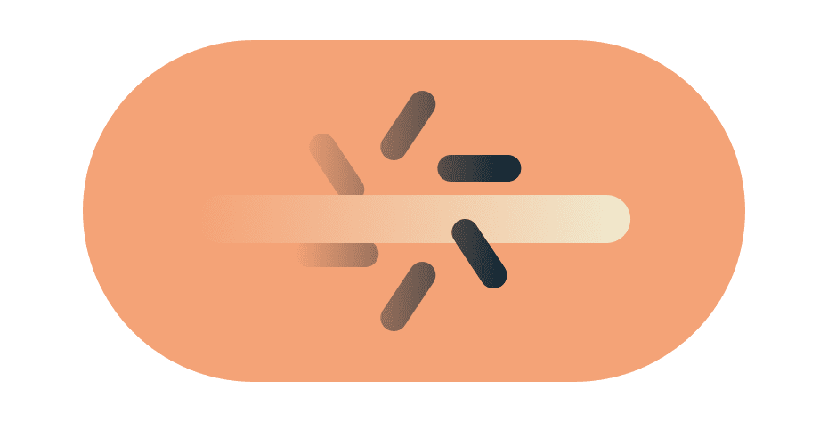 Il gesto dello swipe attraverso l'icona del buffering per illustrare il superamento della connessione internet limitata.